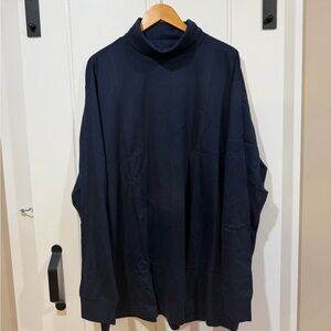 Lands' End Navy Turtleneck Long Sleeve Top